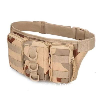 ornaments Camouflage Waist Bag Utility Belt with Water Bottle Holder Hiking Mountaineering Camping Riding Fish