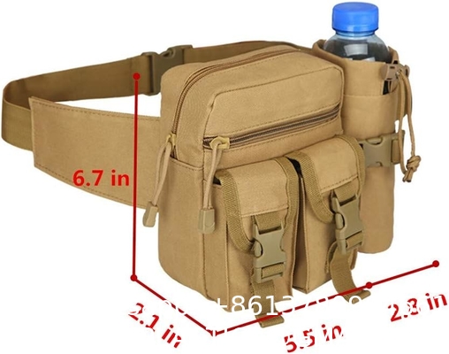 Tactical Waist Bag Military Fanny Pack, Utility Belt With Water Bottle Holder, Suitable For Hiking Mountaineeri