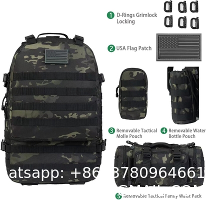 Military Backpack, Tactical, Large Molle Assault Pack Military Tactical Army Camping Hiking Trekking