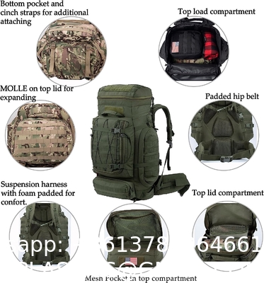 Tactical Backpack 100L Camouflage Bag, Rucksack Tactical MOLLE Pack For Backpacking Hiking Camping Hunting