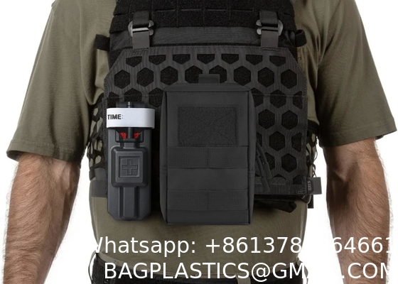 Molle Pouche, 5pc Tactical Molle Pouches Gadget EDC Pouch Hanging Waist Pocket For Hunting Sport Black