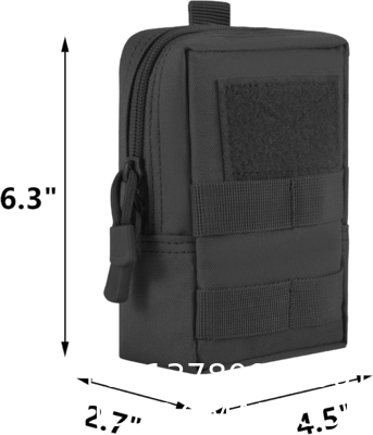 Molle Pouche, 5pc Tactical Molle Pouches Gadget EDC Pouch Hanging Waist Pocket For Hunting Sport Black