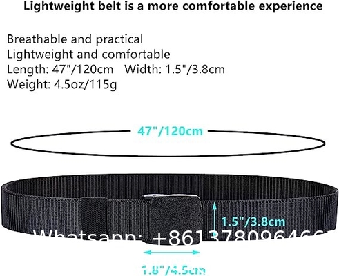 Nylon Web Belt Plastic Buckle 1.5" Tactical Webbing Casual Belt For Work Leisure Sport