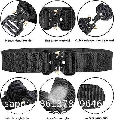 Tactical Belt Military Gun Belts Rigger Webbing With Heavy-Duty Quick-Release Buckle And EDC Molle Pouch