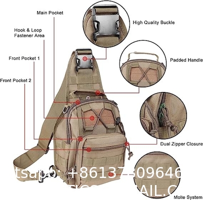 Tactical Shoulder Sling Bag Small Outdoor Chest Pack For Men Traveling, Trekking, Camping, Rover Sling Daypack