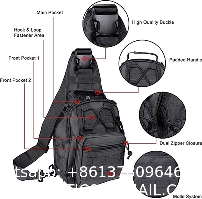 Tactical Shoulder Sling Bag Small Outdoor Chest Pack For Men Traveling, Trekking, Camping, Rover Sling Daypack