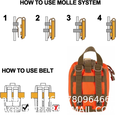 Tactical MOLLE Rip-Away EMT Medical First Aid IFAK Lifesaving Pouch,Outdoor Medical Package,Mountaineering/Climbing Resc