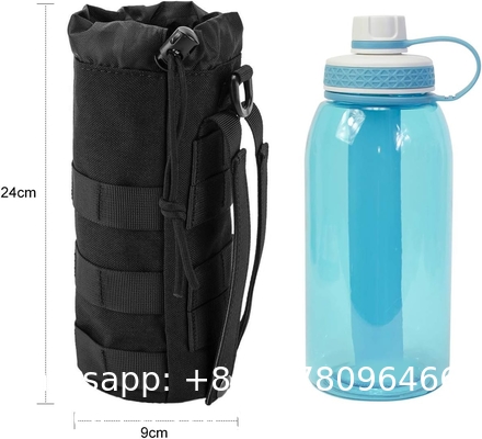 Sports Water Bottles Pouch Bag, Tactical Drawstring Molle Water Bottle Holder Portable Travel Tactical Hydration