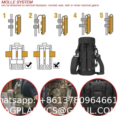Tactical Molle Water Pouch, Tactical Bottle Holder Military Water Bottle Bag Hydration Carrier H20 Pouch Kettle Pouch