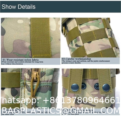 Tactical Molle Water Pouch, Tactical Bottle Holder Military Water Bottle Bag Hydration Carrier H20 Pouch Kettle Pouch
