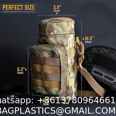 Tactical Molle Water Pouch, Tactical Bottle Holder Military Water Bottle Bag Hydration Carrier H20 Pouch Kettle Pouch