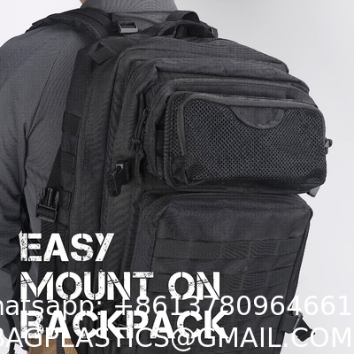 Tactical Mesh Zipper Pouch, Modular Insert Panel Organizer EDC Utility Storage Pocket with Hook-N-Loop Fasteners