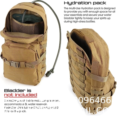 Tactical Hydration Pack Nylon, Molle Hydration Carrier Bag Water Reservoir Bag for Tactical Backpack Plate Carrier