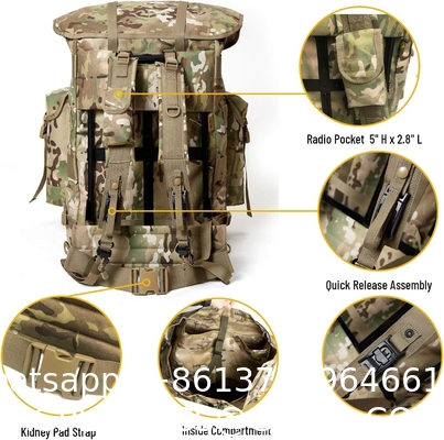 Hiking Waterproof Army Waist Rucksack, Military Pack Army Survival Combat Rucksack Backpack