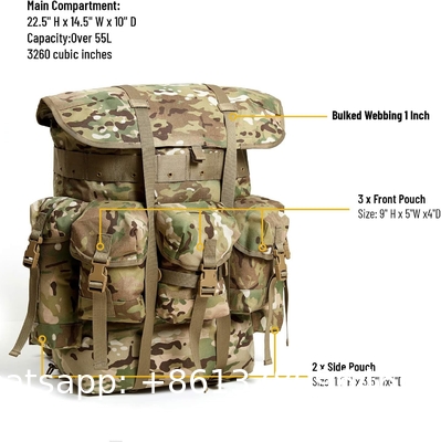 Hiking Waterproof Army Waist Rucksack, Military Pack Army Survival Combat Rucksack Backpack