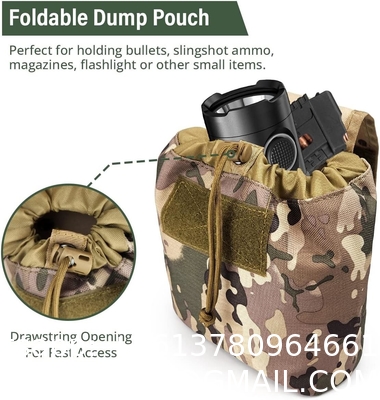 Molle Dump Pouch, Tactical Slingshot Ammo Pouch Foldable Mag Dump Pouch Magazine Utility Roll Up Wiast Bag Drawstring