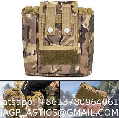 Molle Dump Pouch, Tactical Slingshot Ammo Pouch Foldable Mag Dump Pouch Magazine Utility Roll Up Wiast Bag Drawstring