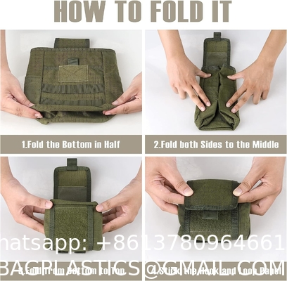 Molle Dump Pouch, Tactical Slingshot Ammo Pouch Foldable Mag Dump Pouch Magazine Utility Roll Up Wiast Bag Drawstring
