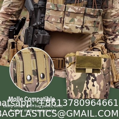 Molle Dump Pouch, Tactical Slingshot Ammo Pouch Foldable Mag Dump Pouch Magazine Utility Roll Up Wiast Bag Drawstring