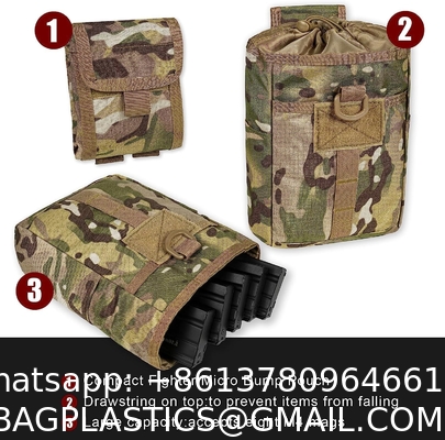 Molle Dump Pouch, Tactical Slingshot Ammo Pouch Foldable Mag Dump Pouch Magazine Utility Roll Up Wiast Bag Drawstring