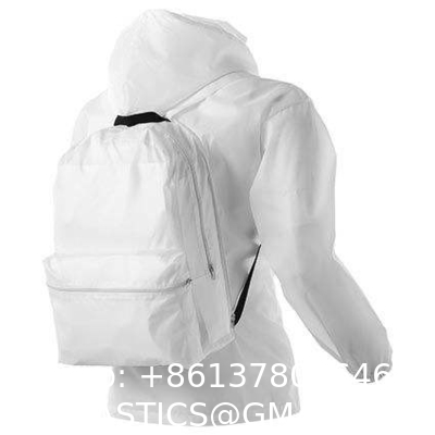 Rain Jacket Backpack Promotional 190t Polyester With Custom Logo Packable Jacket Backpack