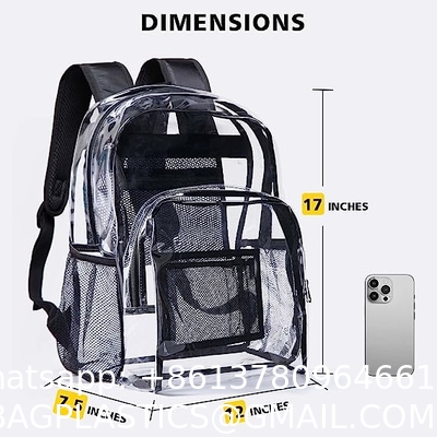 Transparent Clear Backpack See Through Security Clear Backpack Heavy Duty Backpack For Work
