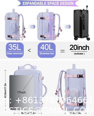 Travel Backpack Flight Airline Approved, Personal Item Bag For Women, Laptop Backpack, Waterproof Sports Casua