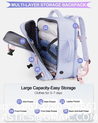Travel Backpack Flight Airline Approved, Personal Item Bag For Women, Laptop Backpack, Waterproof Sports Casua