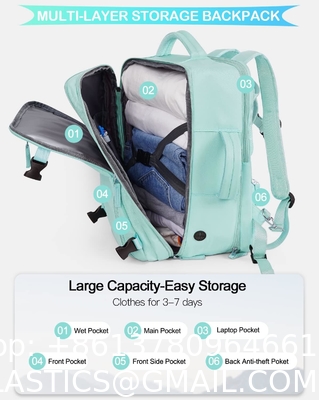 Travel Backpack Flight Airline Approved, Personal Item Bag For Women, Laptop Backpack, Waterproof Sports Casua