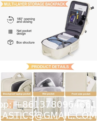 Travel Backpack Flight Airline Approved, Personal Item Bag For Women, Laptop Backpack, Waterproof Sports Casua