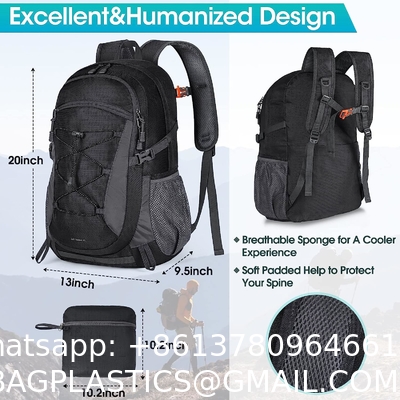 Hiking Backpack 40L Waterproof Camping Backpack Lightweight Packable Backpack for Women Men Outdoor Travel Daypack