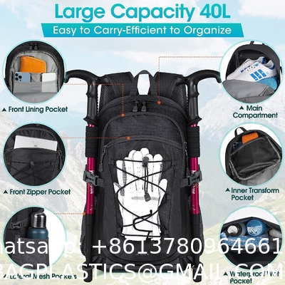 Hiking Backpack 40L Waterproof Camping Backpack Lightweight Packable Backpack for Women Men Outdoor Travel Daypack