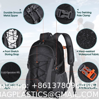 Hiking Backpack 40L Waterproof Camping Backpack Lightweight Packable Backpack for Women Men Outdoor Travel Daypack