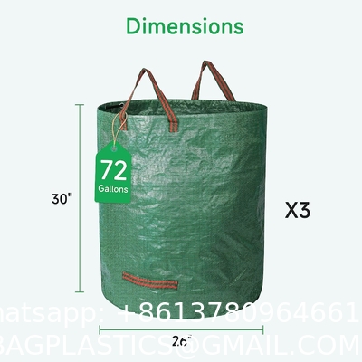 72 Gallons Garden Bag - Reuseable Heavy Duty Gardening Bags, Lawn Pool Garden Leaf Waste Bag