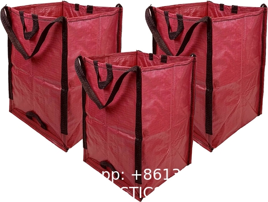 Heavy Duty Home and Yard Waste Bag Woven Polypropylene, Reusable Lawn and Leaf Garden Bag with Reinforced Carr