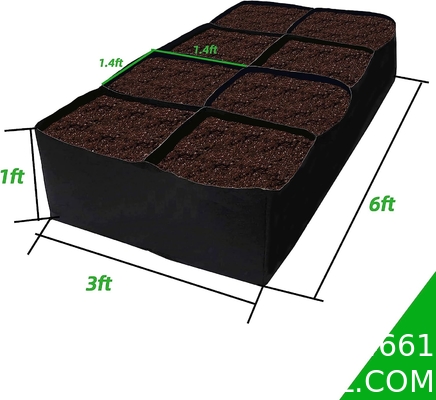 Fabric Raised Garden Bed 6x3x1ft Garden Grow Bed Bags for Growing Herbs, Flowers and Vegetables 128 Gallon