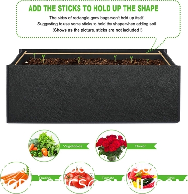 Fabric Raised Garden Bed 6x3x1ft Garden Grow Bed Bags for Growing Herbs, Flowers and Vegetables 128 Gallon