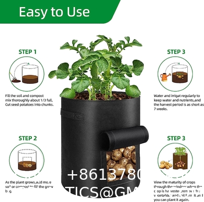 10 Gallon Potato Grow Bags, Planter Pouch Bags for Vegetables, Fruits and Flowers Flap Window, Garden Planting Bag