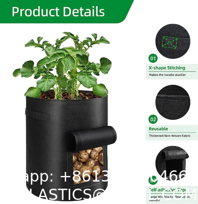 10 Gallon Potato Grow Bags, Planter Pouch Bags for Vegetables, Fruits and Flowers Flap Window, Garden Planting Bag
