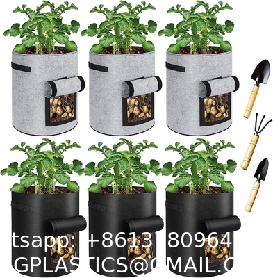 10 Gallon Potato Grow Bags, Planter Pouch Bags for Vegetables, Fruits and Flowers Flap Window, Garden Planting Bag