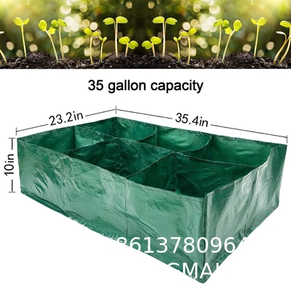 Garden Planter, Fabric Grow Beds Divided Grids, Planting Bags with Drainage Holes, PE Planter Pots for Tomatoes