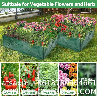 Garden Planter, Fabric Grow Beds Divided Grids, Planting Bags with Drainage Holes, PE Planter Pots for Tomatoes