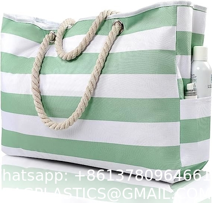 Beach Bag for Women - Large Beach Tote Bag, Waterproof Sandproof Beach Bag with Zipper, Large Swim Pool Beach Tote