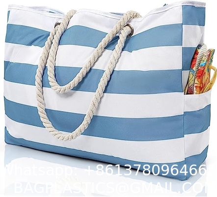 Beach Bag for Women - Large Beach Tote Bag, Waterproof Sandproof Beach Bag with Zipper, Large Swim Pool Beach Tote