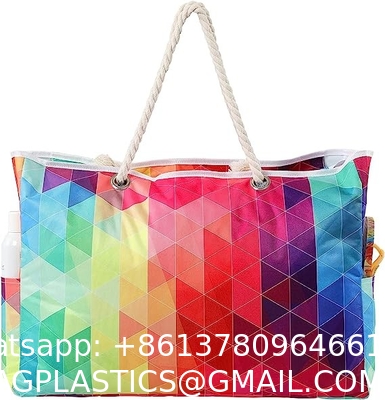 Beach Bag for Women - Large Beach Tote Bag, Waterproof Sandproof Beach Bag with Zipper, Large Swim Pool Beach Tote