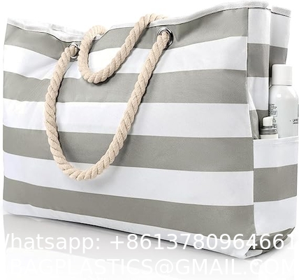 Beach Bag for Women - Large Beach Tote Bag, Waterproof Sandproof Beach Bag with Zipper, Large Swim Pool Beach Tote