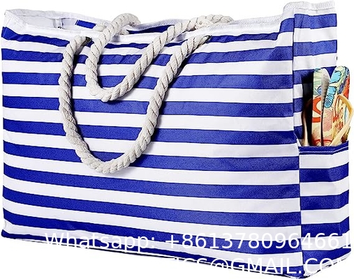 Beach Bag for Women - Large Beach Tote Bag, Waterproof Sandproof Beach Bag with Zipper, Large Swim Pool Beach Tote