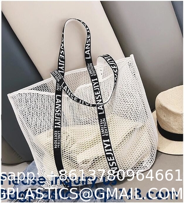 Mesh Beach Tote Large Bag Upgrade for Women with Multiple Pockets for Family Travel Swimming Waterproof Pool Bag