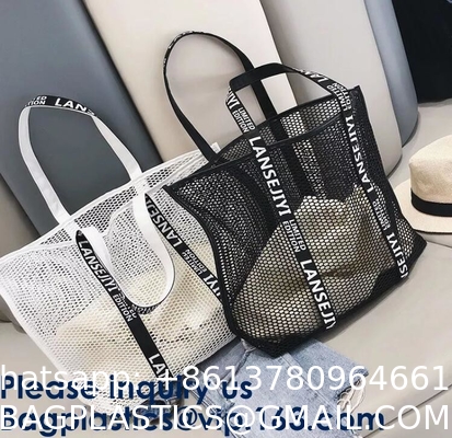 Mesh Beach Tote Large Bag Upgrade for Women with Multiple Pockets for Family Travel Swimming Waterproof Pool Bag