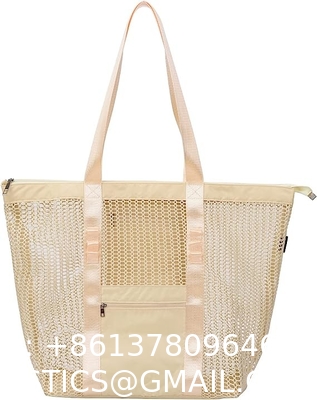 Mesh Beach Tote Large Bag Upgrade for Women with Multiple Pockets for Family Travel Swimming Waterproof Pool Bag